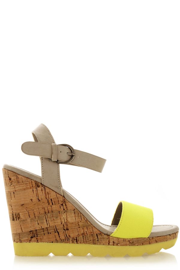 RASCAL HEDDIE Neon Yellow Wedges Online Sale