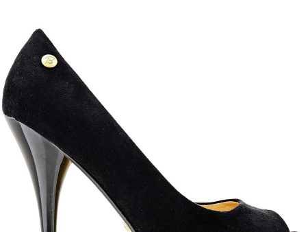 BLINK CLAIRE Black Suede Peep Toes on Sale