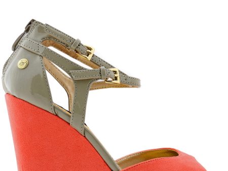 BLINK FLORANCE Coral Taupe Strap Wedges For Sale