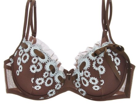 ARGENTOVIVO NESCAFE Brown Ribbon Bra For Discount