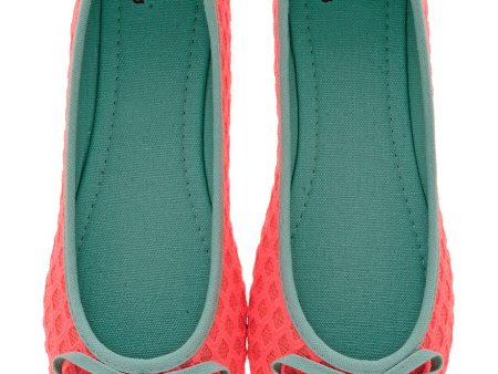 BRIGHT DUET Neon Coral Ballerinas For Discount