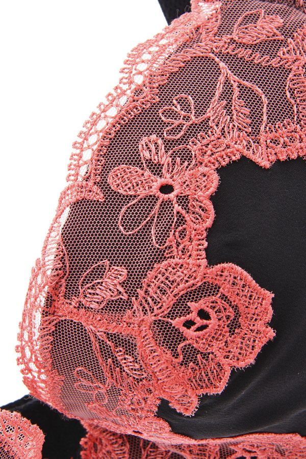 CORAL ROSES Black Bra Discount