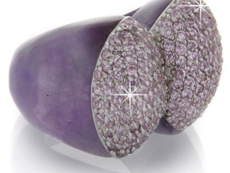 BABETTE WASSERMAN NOUGAT Amethyst Plaid Ring Sale