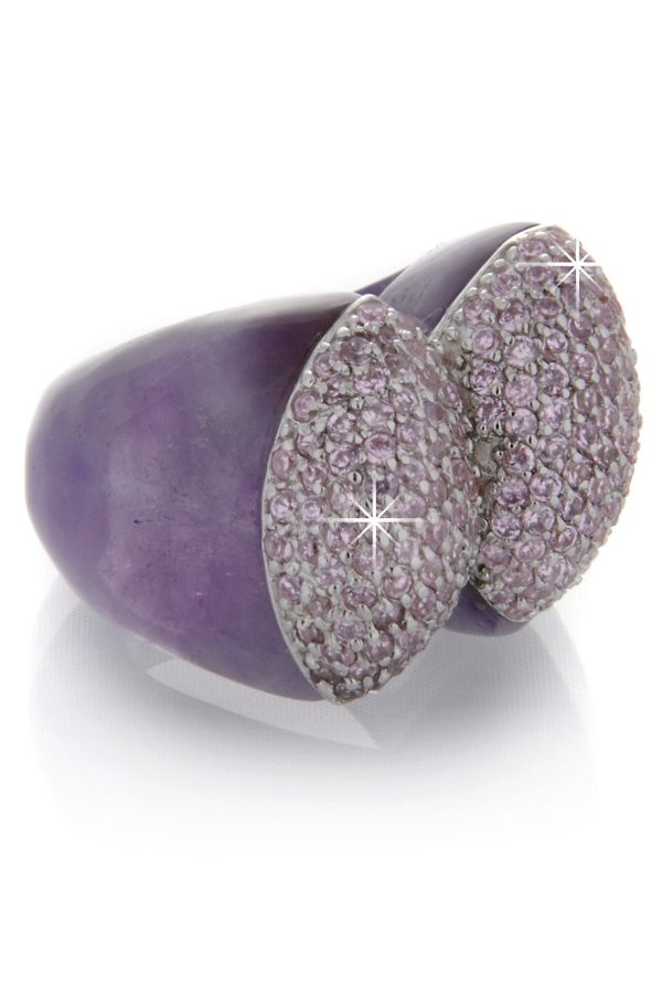 BABETTE WASSERMAN NOUGAT Amethyst Plaid Ring Sale