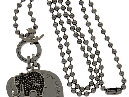 BOMBAY ELEPHANT Gunmetal Silver Pendant Online Hot Sale