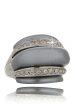 KENNETH JAY LANE Gray Pearl Double Crystal Ring For Cheap