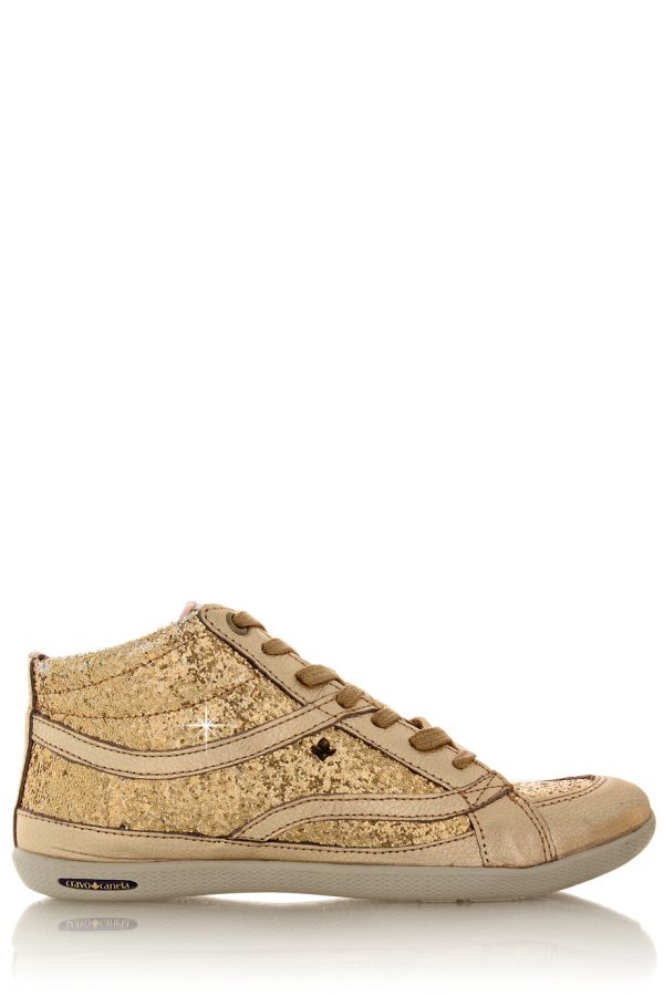 CRAVO & CANELA STARLA Gold Glitter Sneakers Sale