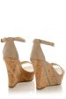 IRINA Beige Leather Platform Sandals Discount