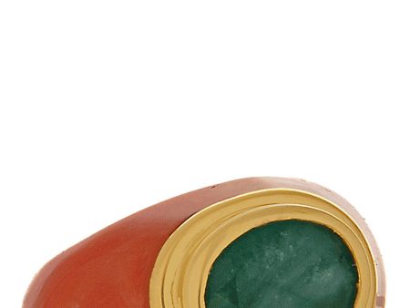 ISHARYA VENDOME Emerald Coral Resin Ring Online