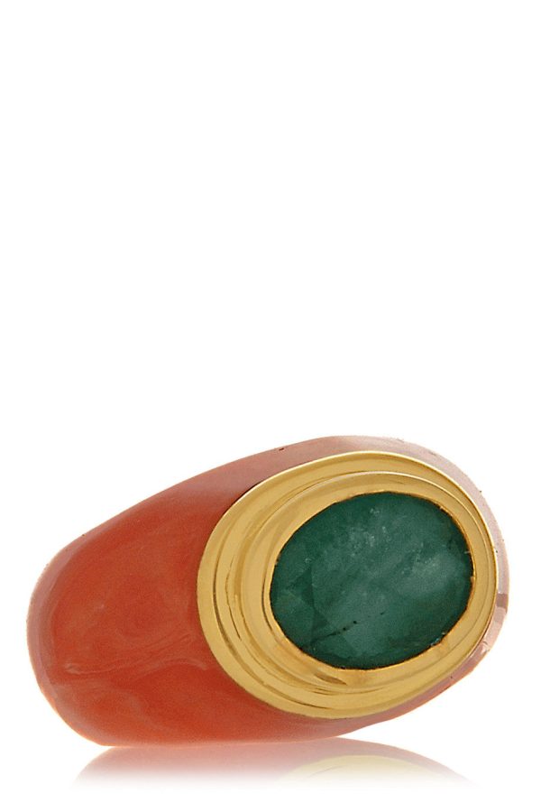 ISHARYA VENDOME Emerald Coral Resin Ring Online