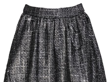 AZELIN Metallic Grey Mini Skirt Fashion