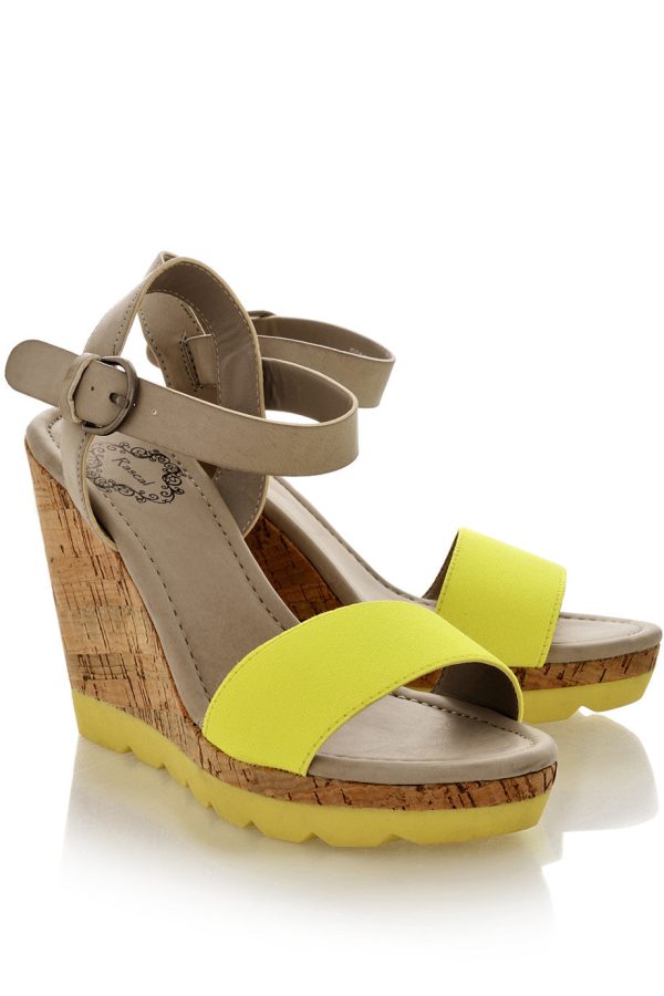 RASCAL HEDDIE Neon Yellow Wedges Online Sale