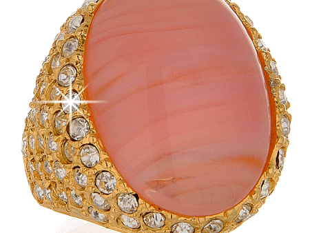 KENNETH JAY LANE ROSE Center Crystal Ring For Sale