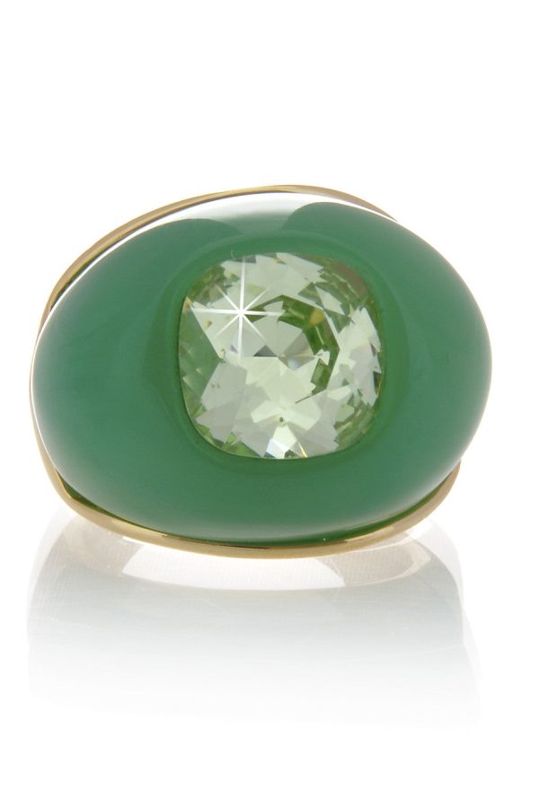 KENNETH JAY LANE DENIA Jade Crystal Dome Ring Supply