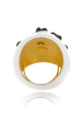 KENNETH JAY LANE BRANCH Black White Enamel Ring Online Hot Sale