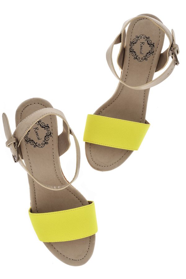 RASCAL HEDDIE Neon Yellow Wedges Online Sale