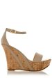 IRINA Beige Leather Platform Sandals Discount