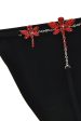 CHRISTIES FLOWER Crystal Black Thong Cheap