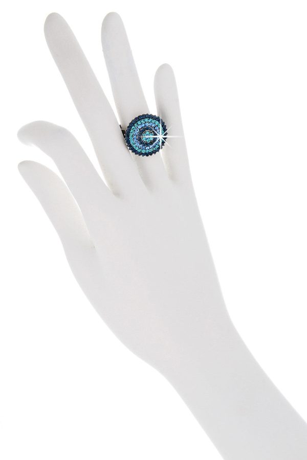 ALBA Blue Round Crystal Ring on Sale