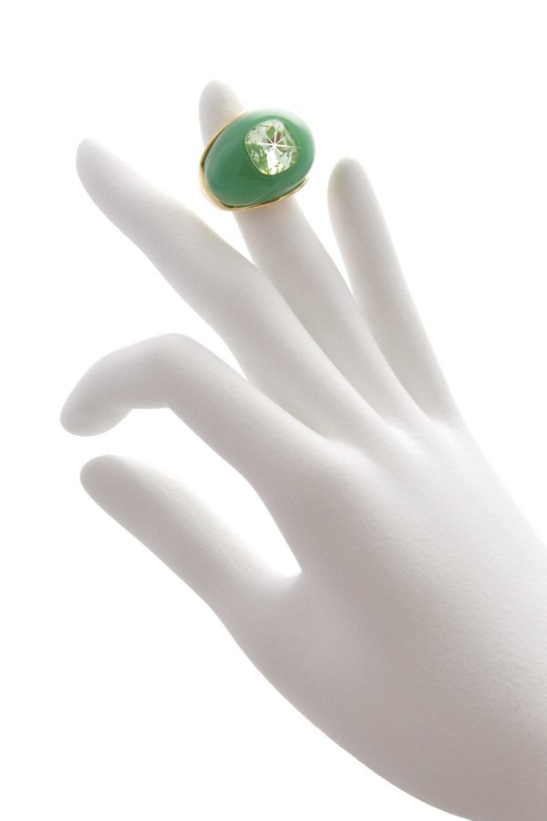 KENNETH JAY LANE DENIA Jade Crystal Dome Ring Supply