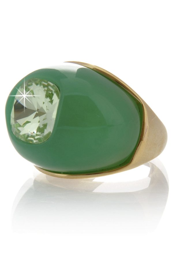 KENNETH JAY LANE DENIA Jade Crystal Dome Ring Supply