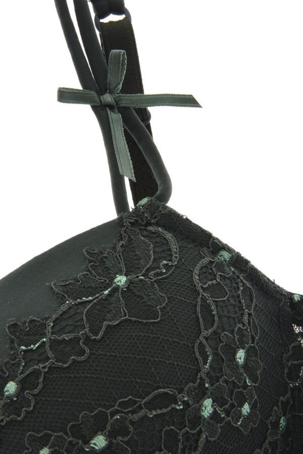 COTTON CLUB GREEN FLOWER Lace Bra Online Hot Sale