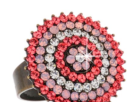 ALBA Coral Round Crystal Ring on Sale