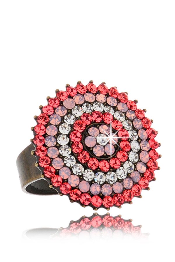 ALBA Coral Round Crystal Ring on Sale