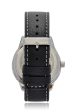 C3844 Silver Wheel Black Leather Watch Discount