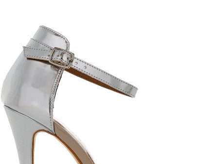 EUGENIE Nude Silver Peep Toe For Cheap