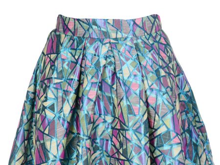 LONDON DISCO GIRL Metallic Multicolor Flared Skirt Fashion