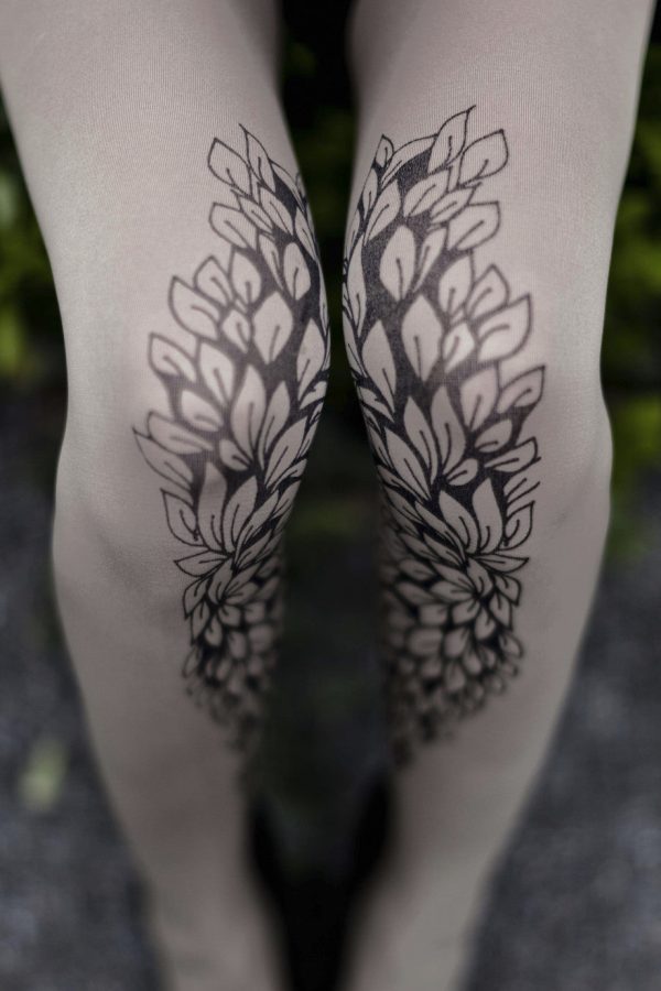 ZOHARA LEAVES Light Grey Tights Sale