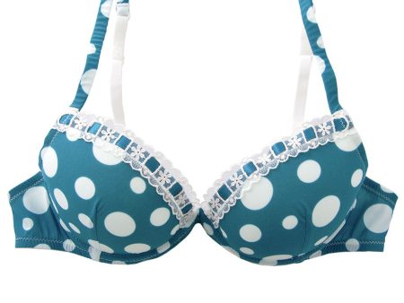 Emerald White Polka Dots Bra Hot on Sale