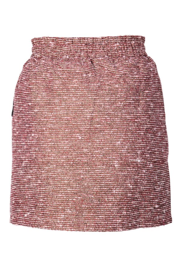 C BLOCK PEPLUM Pink Tweed-Effect Skirt Online