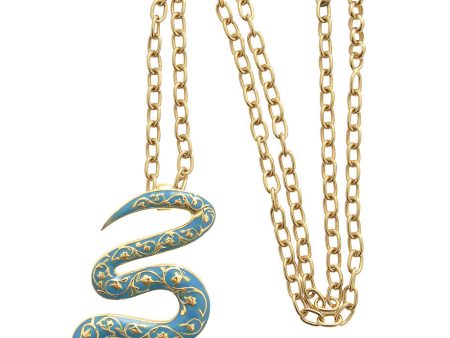 ISHARYA FIRE Blue Turquoise Serpent Pendant Hot on Sale