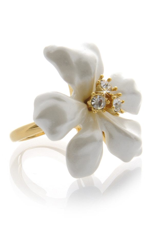 KENNETH JAY LANE Pearl Flower Ring For Discount