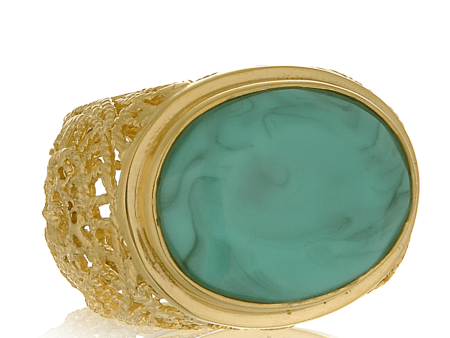 ISHARYA ROUND SWIRL Sea Foam Filigree Ring on Sale