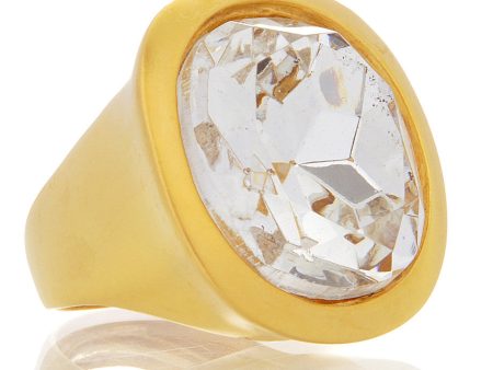 KENNETH JAY LANE HARRIET Crystal Round Cocktail Ring For Discount