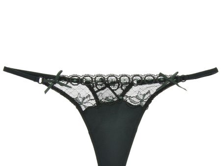 COTTON CLUB GREEN FLOWER Lace Sexy Thong Online Hot Sale