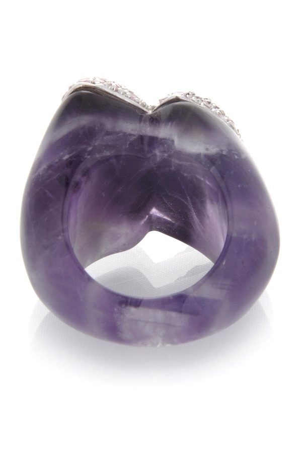 BABETTE WASSERMAN NOUGAT Amethyst Plaid Ring Sale