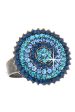 ALBA Blue Round Crystal Ring on Sale