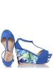 FRANCESCO MILANO CELESTE Azure Blue Floral Sandals Sale