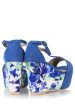 FRANCESCO MILANO CELESTE Azure Blue Floral Sandals Sale