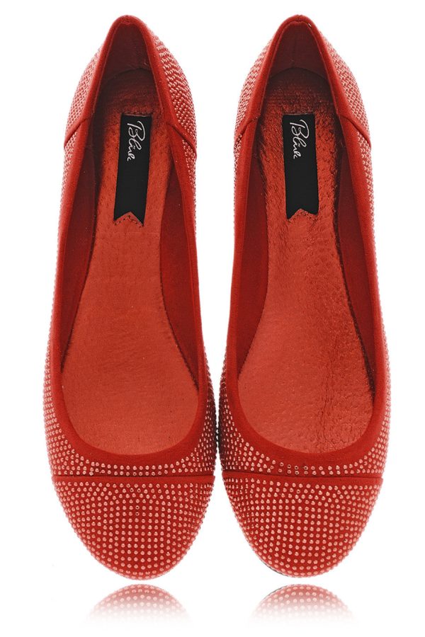 BLINK AUGUSTA Red Studded Ballerinas Supply