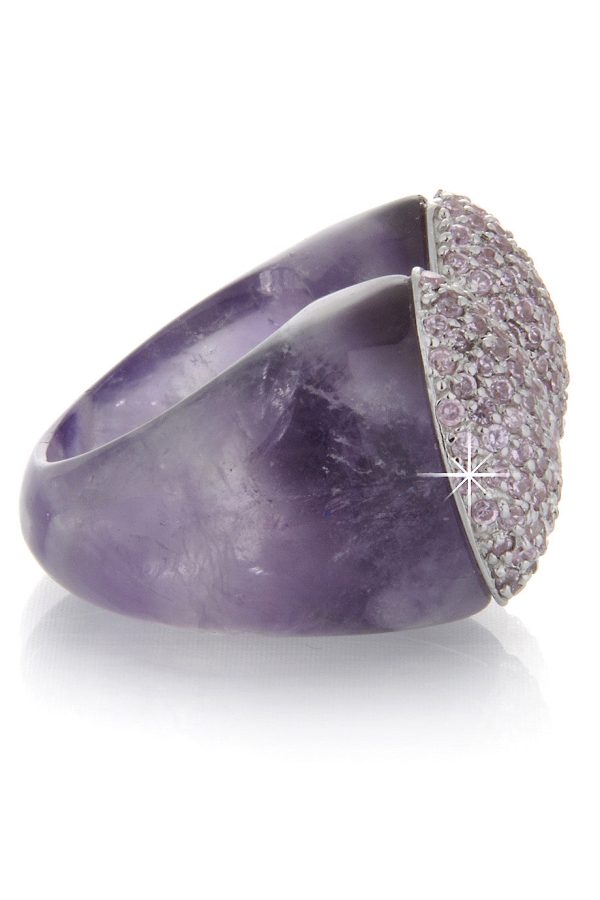 BABETTE WASSERMAN NOUGAT Amethyst Plaid Ring Sale