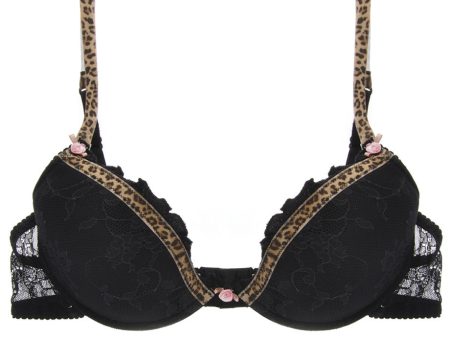 BLUMARINE LEOPARD Black Lace Bra Online Sale