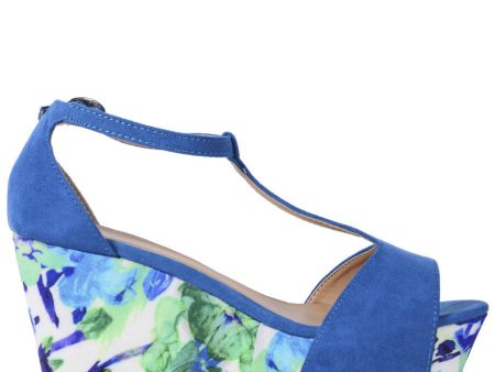 FRANCESCO MILANO CELESTE Azure Blue Floral Sandals Sale