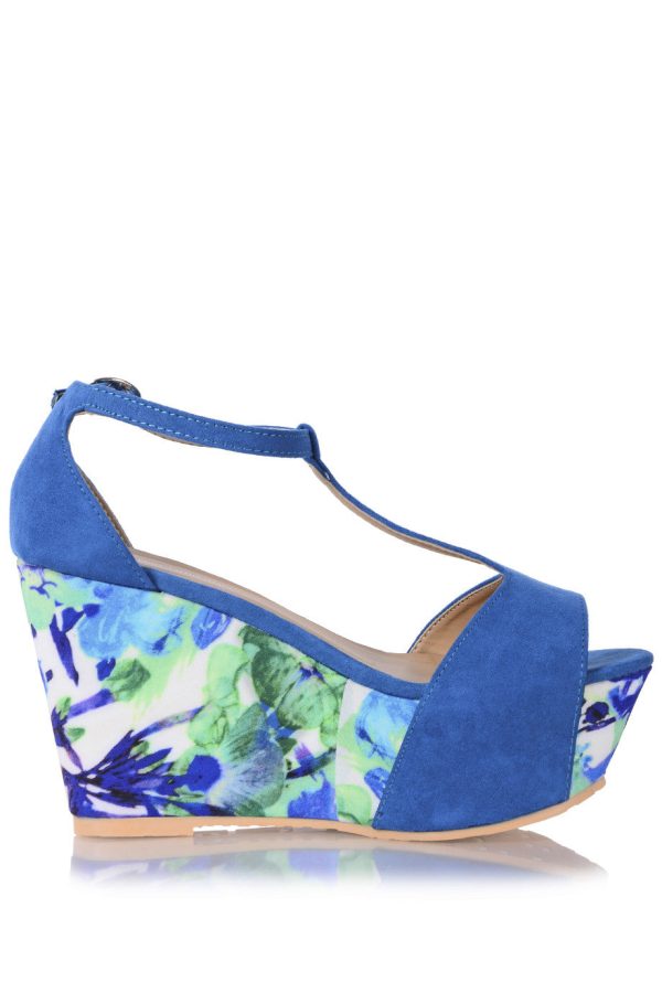 FRANCESCO MILANO CELESTE Azure Blue Floral Sandals Sale