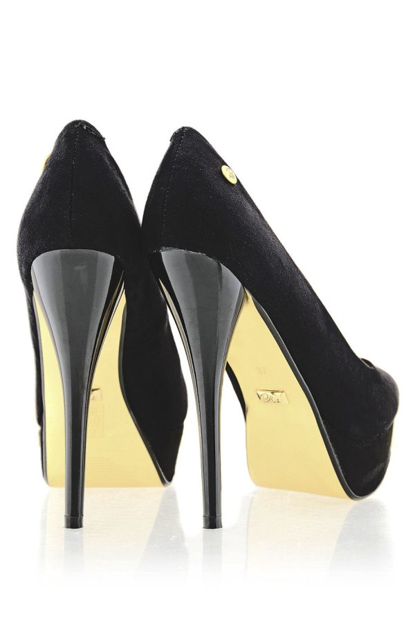 BLINK CLAIRE Black Suede Peep Toes on Sale