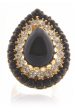 KENNETH JAY LANE GUSTAVA Black Cocktail Ring For Cheap